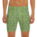 Green Zombie Pattern Print Men's Long Boxer Briefs