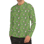 Green Zombie Pattern Print Men's Long Sleeve Rash Guard