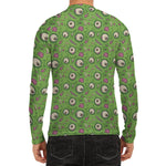 Green Zombie Pattern Print Men's Long Sleeve Rash Guard