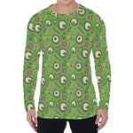 Green Zombie Pattern Print Men's Long Sleeve T-Shirt