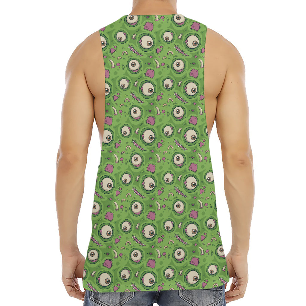 Green Zombie Pattern Print Men's Muscle Tank Top