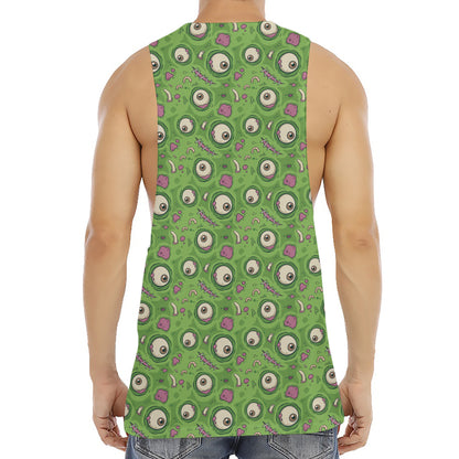 Green Zombie Pattern Print Men's Muscle Tank Top
