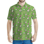 Green Zombie Pattern Print Men's Polo Shirt