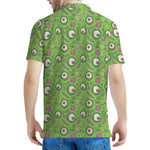 Green Zombie Pattern Print Men's Polo Shirt