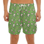 Green Zombie Pattern Print Men's Split Running Shorts