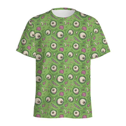 Green Zombie Pattern Print Men's Sports T-Shirt