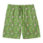 Green Zombie Pattern Print Men's Swim Trunks
