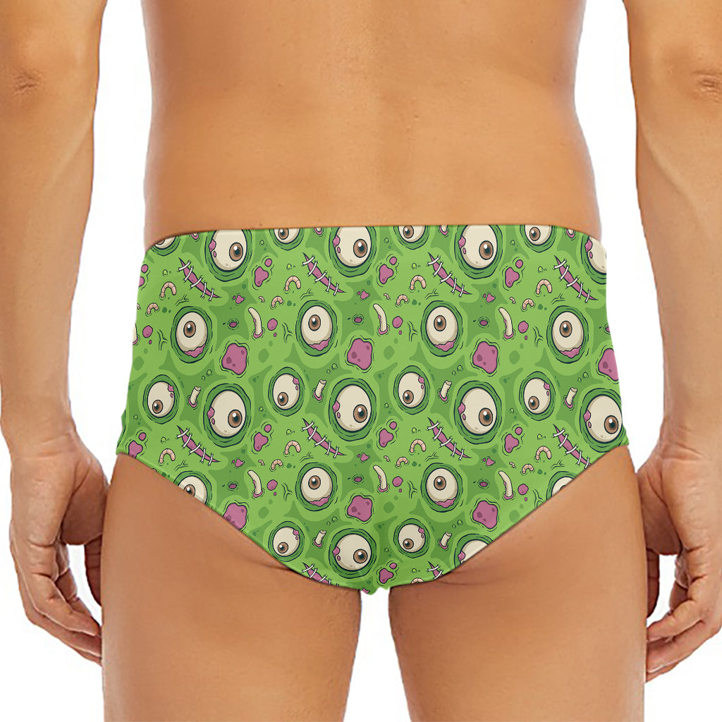 Green Zombie Pattern Print Men's Triangle Swim Briefs