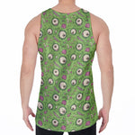 Green Zombie Pattern Print Men's Velvet Tank Top
