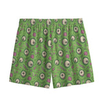 Green Zombie Pattern Print Mesh Shorts