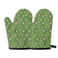 Green Zombie Pattern Print Oven Mitts