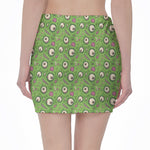 Green Zombie Pattern Print Pencil Mini Skirt