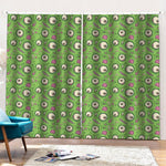 Green Zombie Pattern Print Pencil Pleat Curtains
