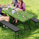 Green Zombie Pattern Print Picnic Table Cover