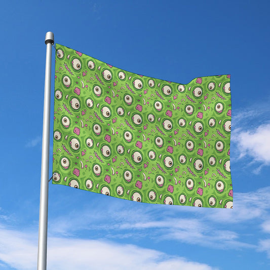 Green Zombie Pattern Print Polyester Flag