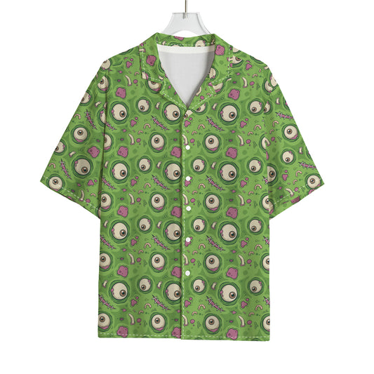 Green Zombie Pattern Print Rayon Hawaiian Shirt