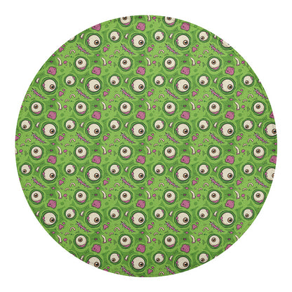Green Zombie Pattern Print Round Blanket