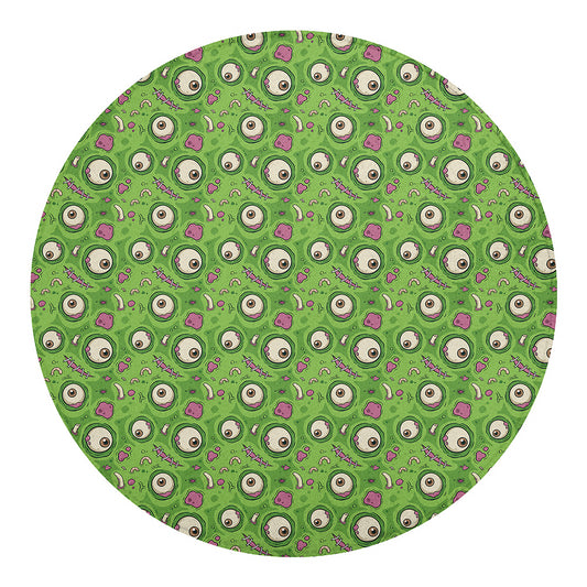 Green Zombie Pattern Print Round Blanket