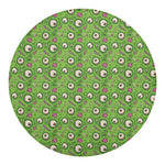 Green Zombie Pattern Print Round Blanket