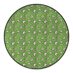 Green Zombie Pattern Print Round Floor Mat