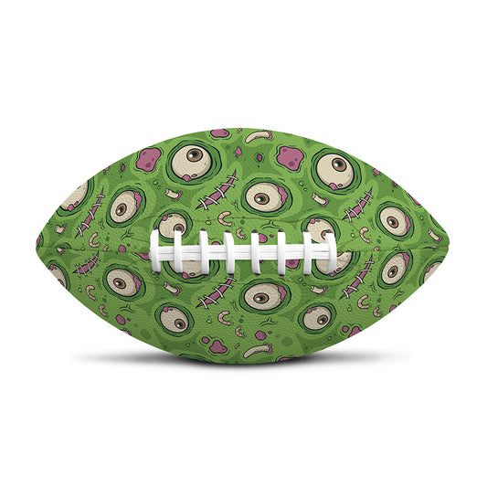Green Zombie Pattern Print Rugby Ball