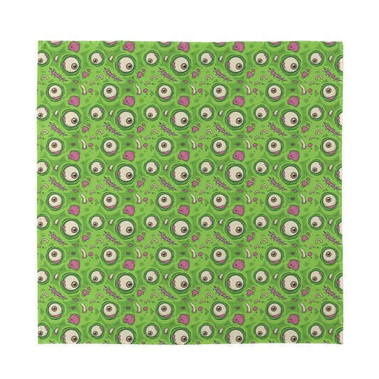 Green Zombie Pattern Print Silk Bandana