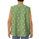 Green Zombie Pattern Print Sleeveless Baseball Jersey