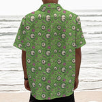 Green Zombie Pattern Print Textured Short Sleeve Shirt