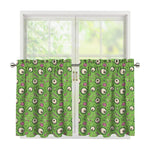 Green Zombie Pattern Print Tier Curtains