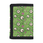 Green Zombie Pattern Print Trifold Wallet