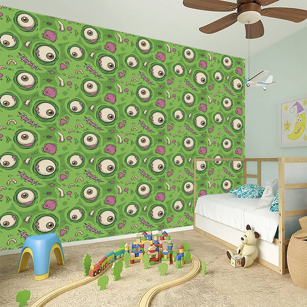 Green Zombie Pattern Print Wall Sticker