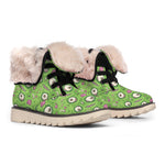 Green Zombie Pattern Print Winter Boots