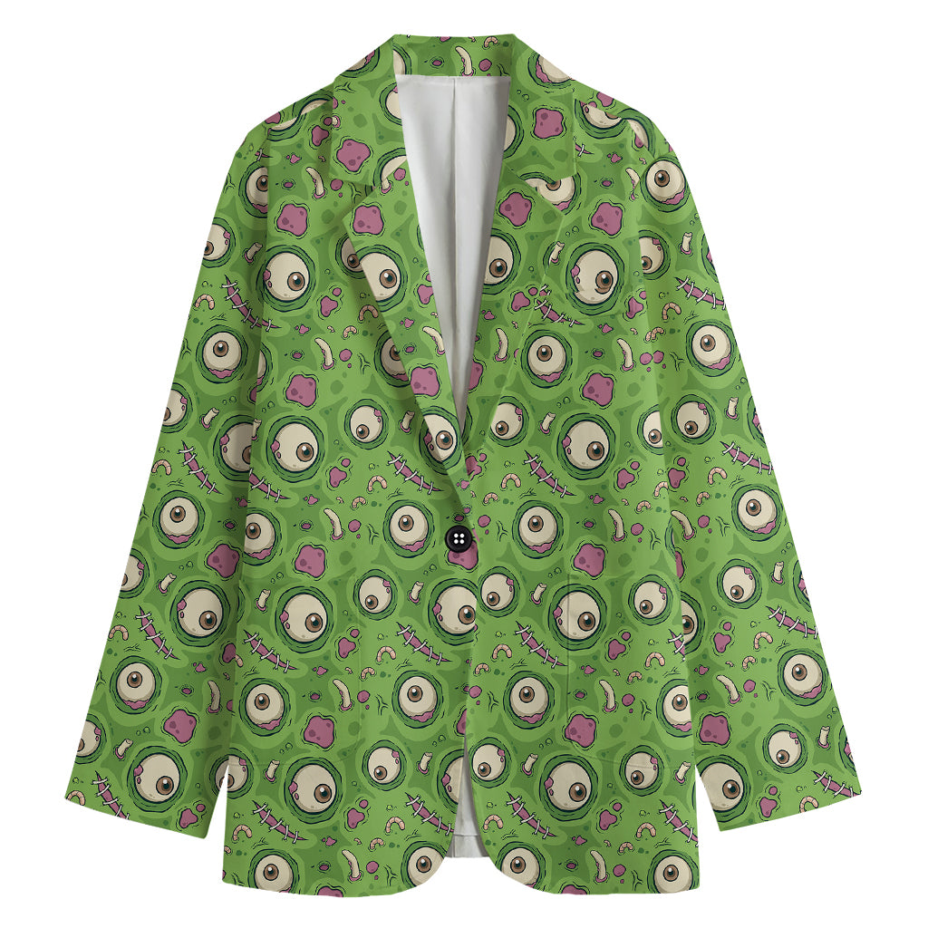 Green Zombie Pattern Print Women's Blazer