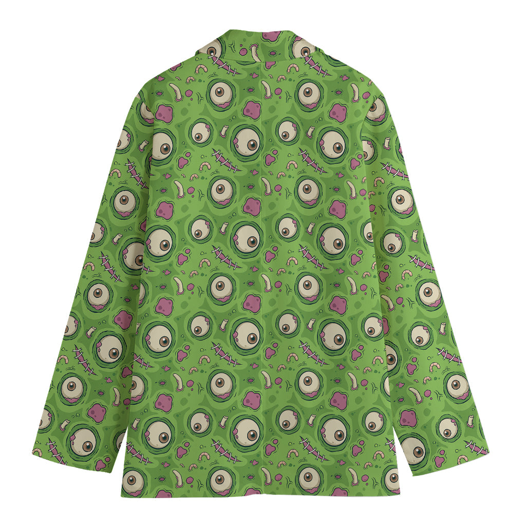 Green Zombie Pattern Print Women's Blazer