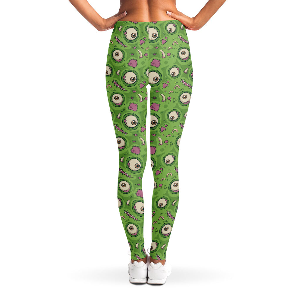 Green Zombie Pattern Print Women's Leggings