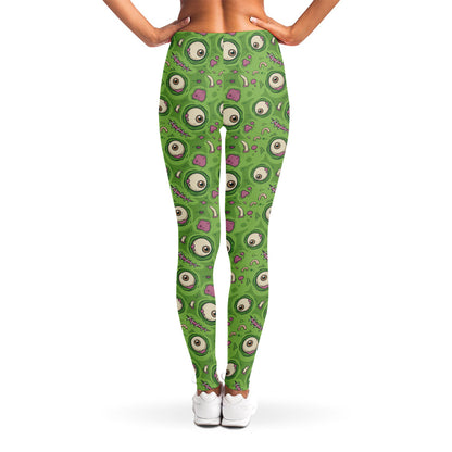 Green Zombie Pattern Print Women's Leggings