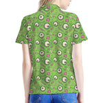 Green Zombie Pattern Print Women's Polo Shirt