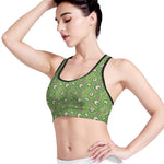 Green Zombie Pattern Print Women's Sports Bra