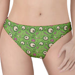 Green Zombie Pattern Print Women's Thong