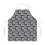 Grey African Adinkra Symbols Print Adjustable Apron