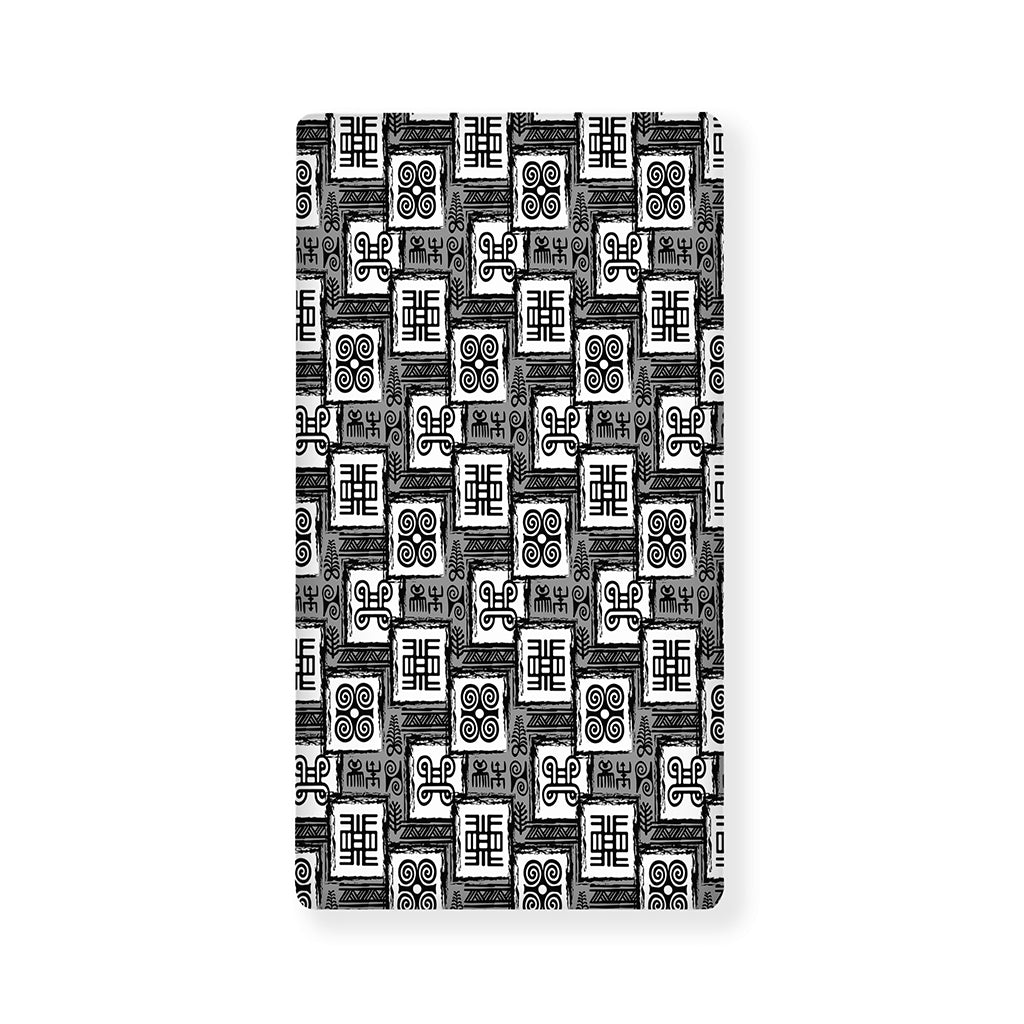 Grey African Adinkra Symbols Print Baby Crib Sheet