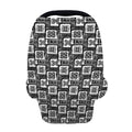 Grey African Adinkra Symbols Print Baby Seat Cover