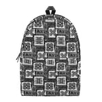 Grey African Adinkra Symbols Print Backpack