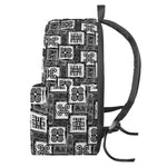 Grey African Adinkra Symbols Print Backpack