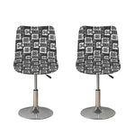 Grey African Adinkra Symbols Print Bar Stool Covers