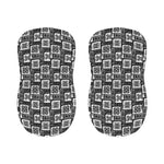 Grey African Adinkra Symbols Print Bar Stool Covers