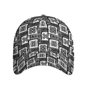 Grey African Adinkra Symbols Print Baseball Cap