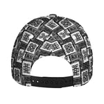 Grey African Adinkra Symbols Print Baseball Cap