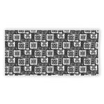 Grey African Adinkra Symbols Print Beach Towel