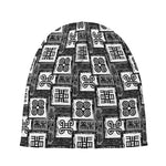 Grey African Adinkra Symbols Print Beanie